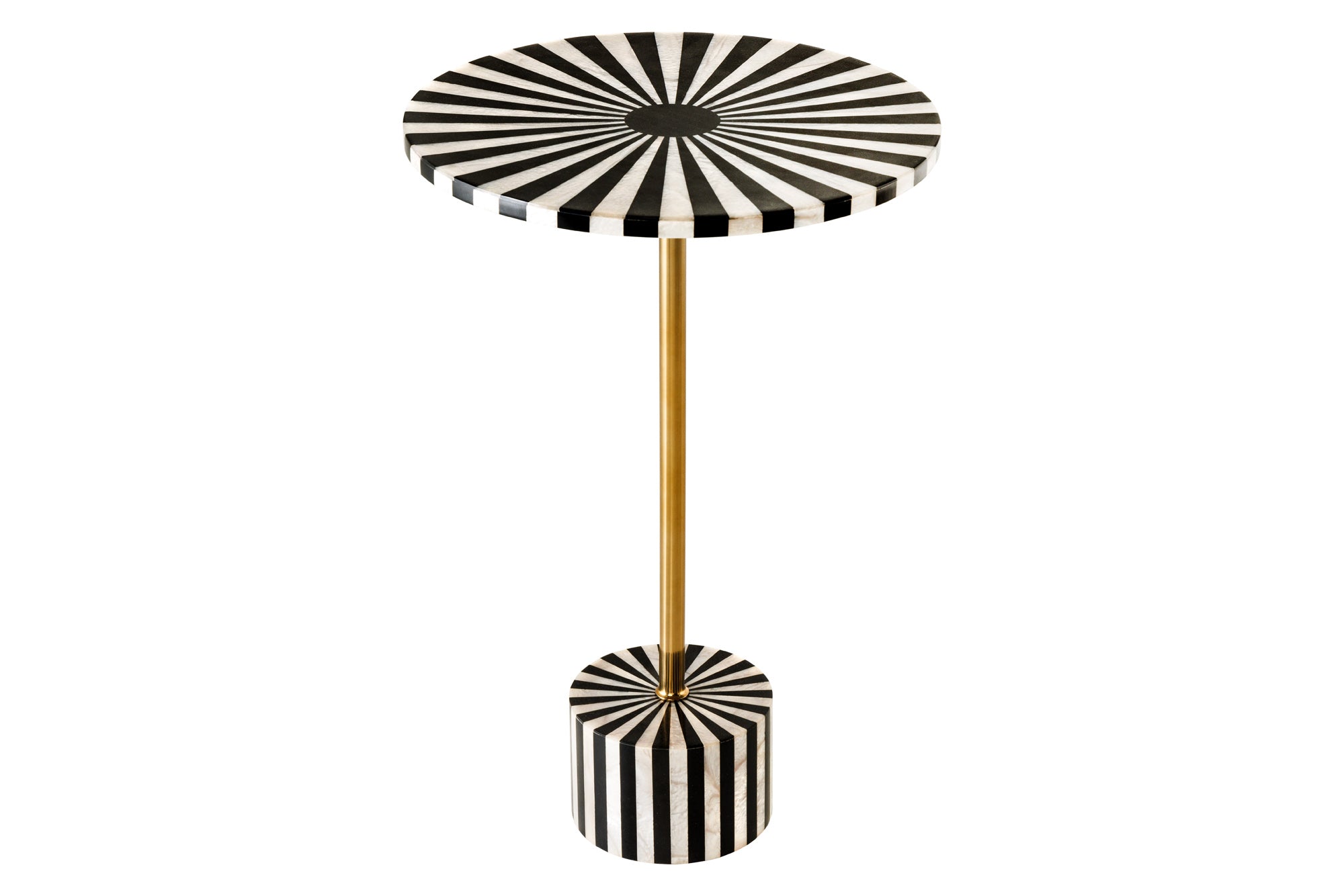 Masă laterală HARMONY NATURE 55cm negru alb auriu [0]