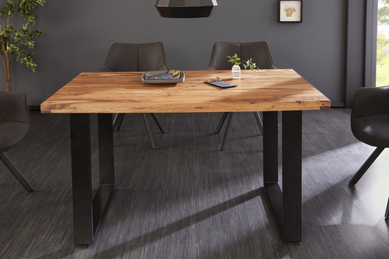 Masa dining dreptunghiulara Iron Craft cu blat din lemn de Sheesham, 140 cm [3]