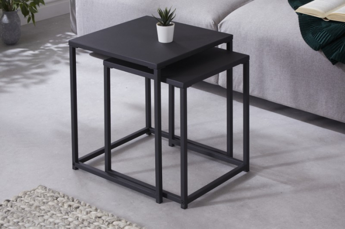 Set 2 măsuțe de cafea Dura din metal, negru [3]