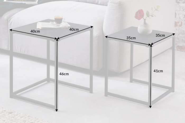 Set 2 măsuțe de cafea Dura din metal, negru [6]