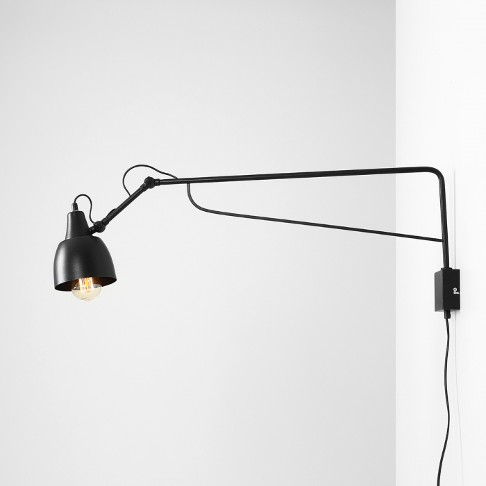 Aplică de perete reglabilă neagră Soho, 90 cm [5]