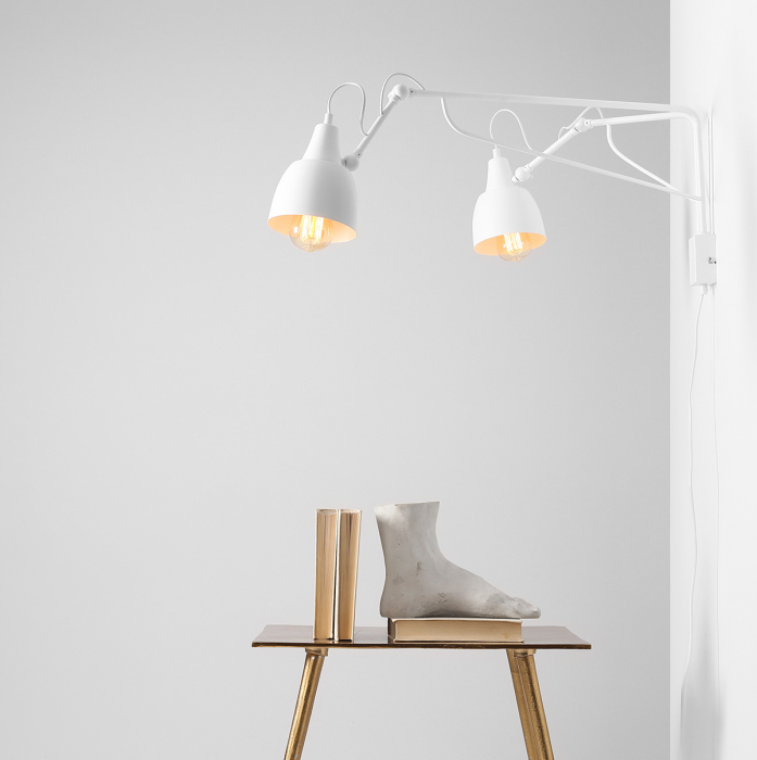 Aplică de perete reglabilă albă Soho, 88 cm [5]