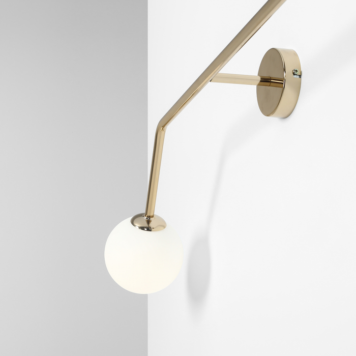 Aplică de perete din metal auriu cu 2 becuri Pure [4]