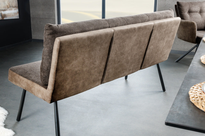 Bancă BIG GEORGE 160 cm, țesătură plată, miez cu arcuri, catifea maro taupe [5]