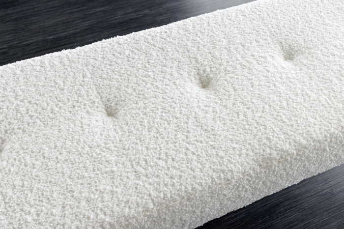 Bancă BOUTIQUE 100 cm, alb, cu textură bouclé [7]