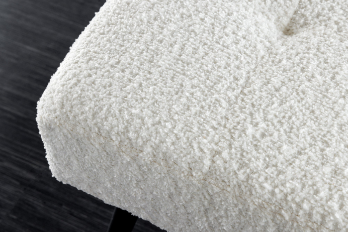 Bancă BOUTIQUE 100 cm, alb, cu textură bouclé [6]