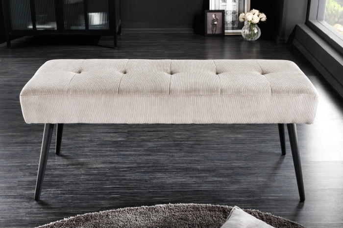 Bancă BOUTIQUE 100 cm, cordon, gri deschis [4]