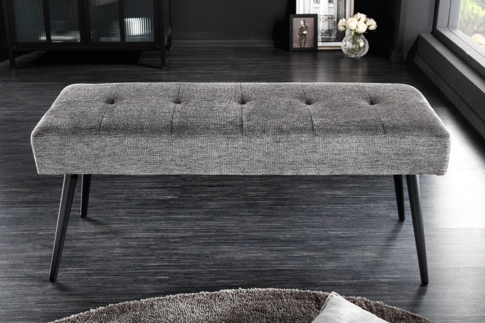 Bancă BOUTIQUE 100 cm țesătură texturată gri [4]