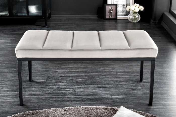 Bancă BOUTIQUE 80 cm catifea gri deschis [4]