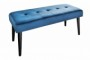Bancă BOUTIQUE 95 cm cu tapiterie din catifea si picioare negre, albastru [5]