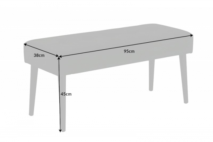 Bancă BOUTIQUE 95 cm cu tapiterie din catifea si picioare negre, verde [6]