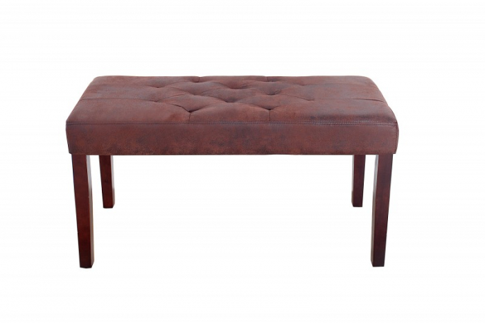 Bancă  CAMBRIDGE 90 cm, aspect Chesterfield, maro  [7]