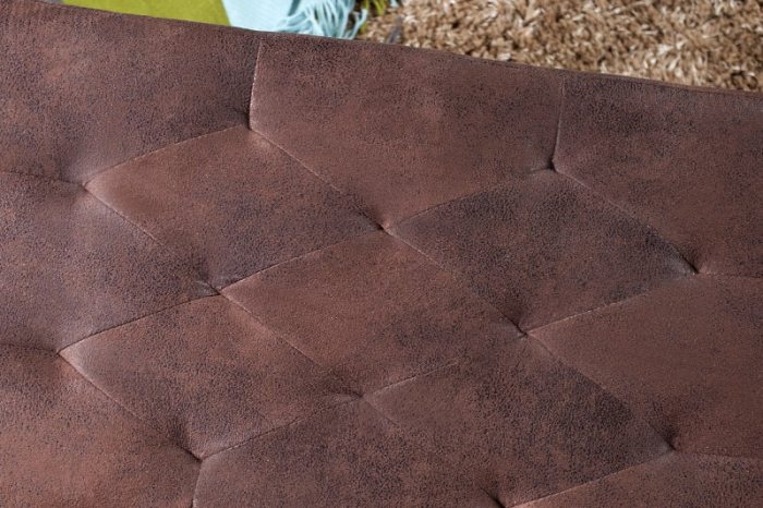 Bancă  CAMBRIDGE 90 cm, aspect Chesterfield, maro  [4]