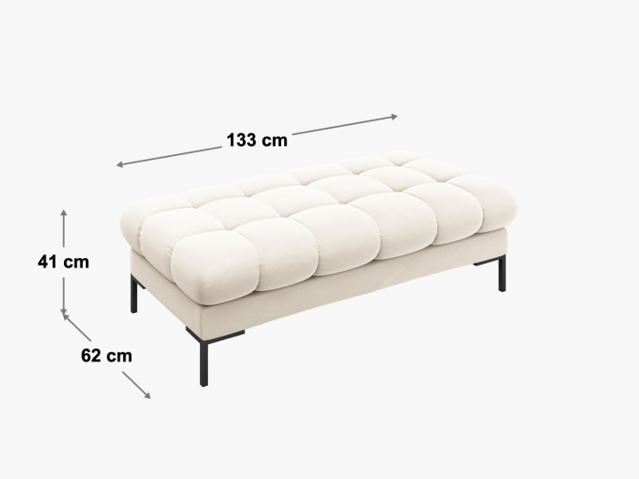  Banca cu 2 locuri Mamaia cu tapițerie din boucle [2]