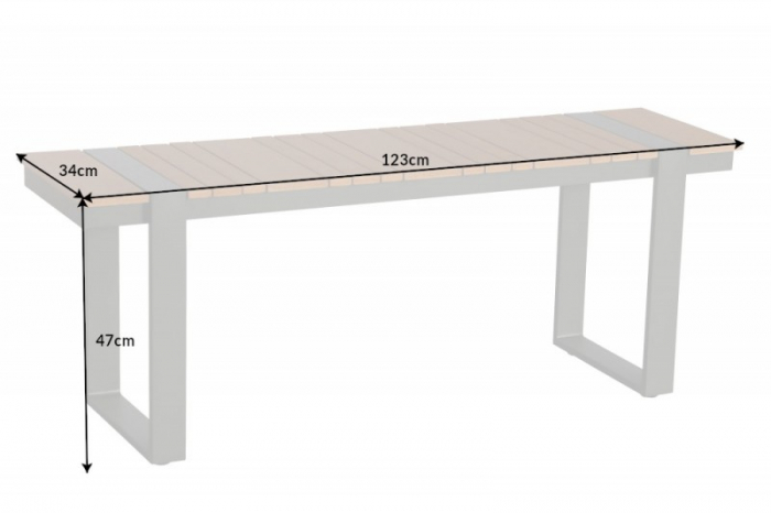 Banca de gradina TAMPA LOUNGE 123 cm rezistenta la intemperii [7]