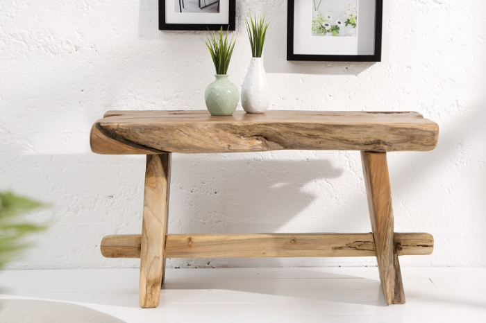 Bancă din trunchi de tec NATURE ROOT, 80 cm [4]