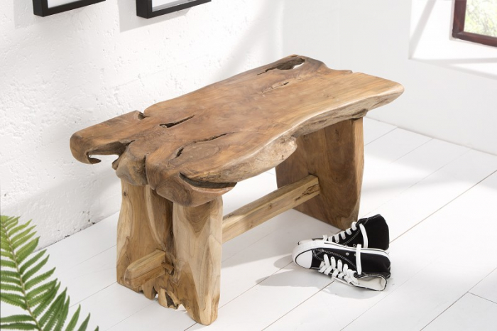 Bancă din trunchi de tec NATURE ROOT, 80 cm [2]