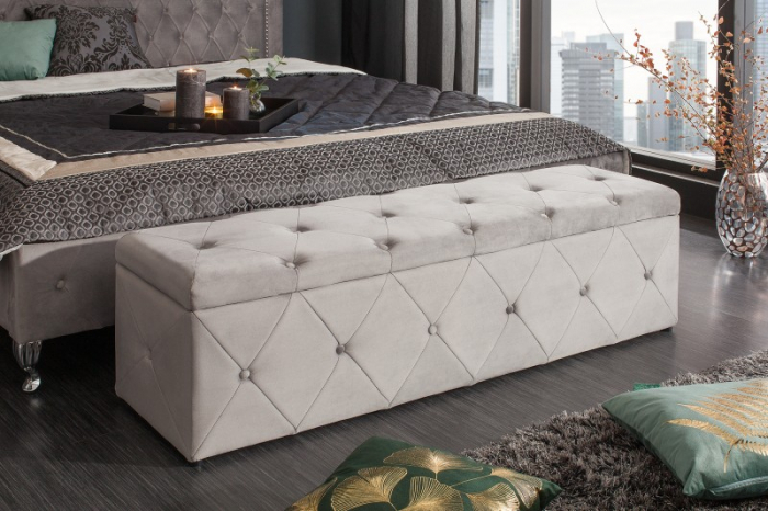 Bancă EXTRAVAGANCIA 140 cm cu spațiu de depozitare, gri [2]