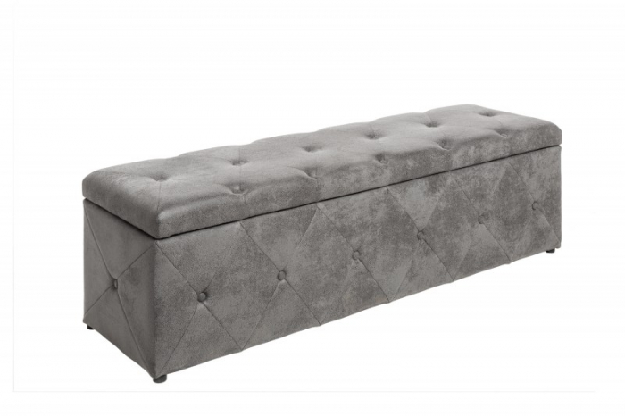 Bancă EXTRAVAGANCIA 140 cm cu spațiu de depozitare, gri  [7]