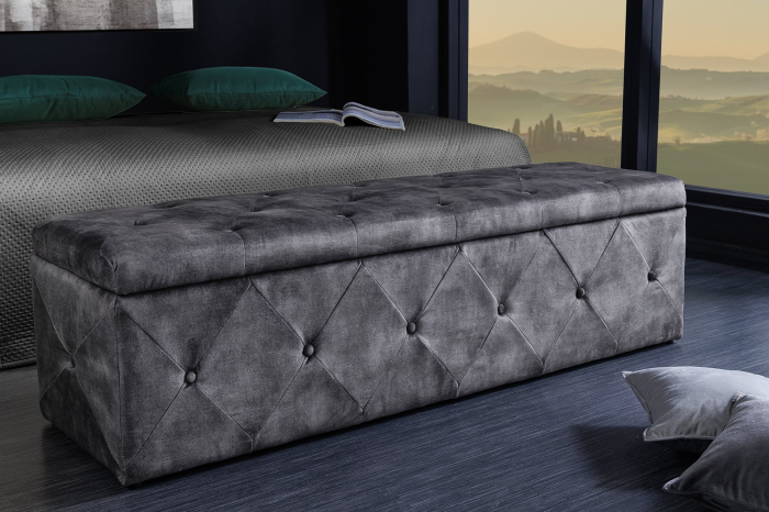 Bancă EXTRAVAGANCIA 140 cm microfibră gri antic [3]