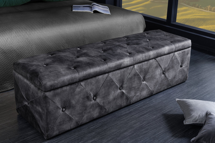 Bancă EXTRAVAGANCIA 140 cm microfibră gri antic [6]