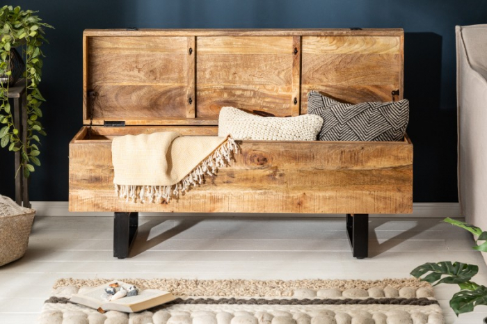 Dulap pentru bancă FACTORY LOFT 115 cm lemn de mango natural [4]