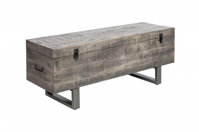 Bancă FACTORY LOFT 115 cm din lemn de mango, gri [7]