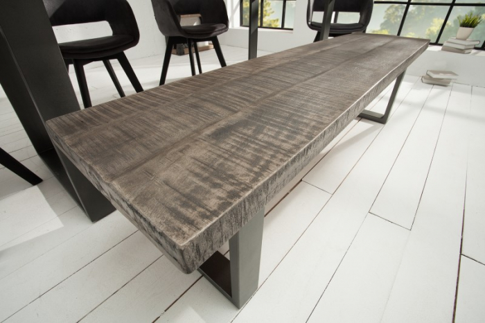 Bancă IRON CRAFT 160 cm din  lemn de mango cu picioare negre  [2]
