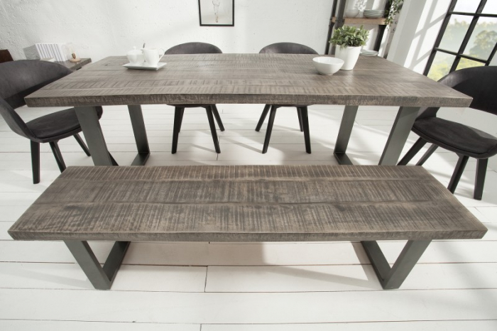 Bancă IRON CRAFT 160 cm din  lemn de mango cu picioare negre  [3]