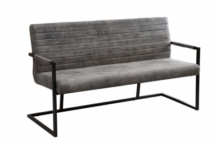 Bancă LOFT 160 cm cu spătar si tapiterie din microfibră, gri [6]