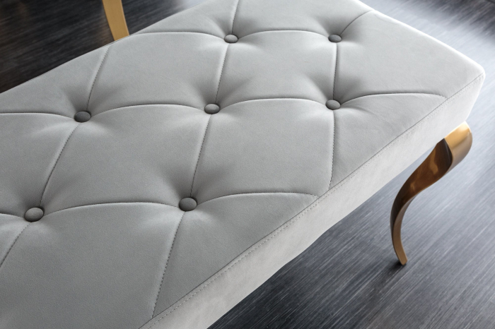 Bancă MODERN BAROCK 170 cm catifea gri picioare aurii [5]