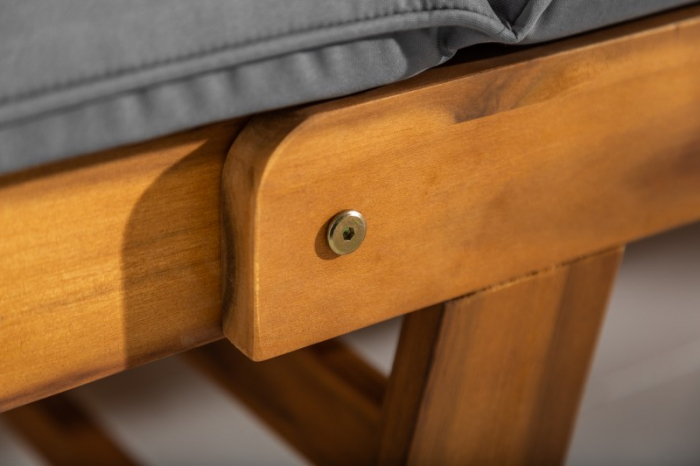 Bancă MODULAR 152 cm din lemn masiv de salcâm cu perna inclusa, gri [6]