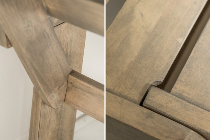 Bancă MODULAR 152 cm din lemn masiv de salcâm cu perna inclusa, gri [5]