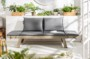 Bancă MODULAR 152 cm din lemn masiv de salcâm cu perna inclusa, gri [4]
