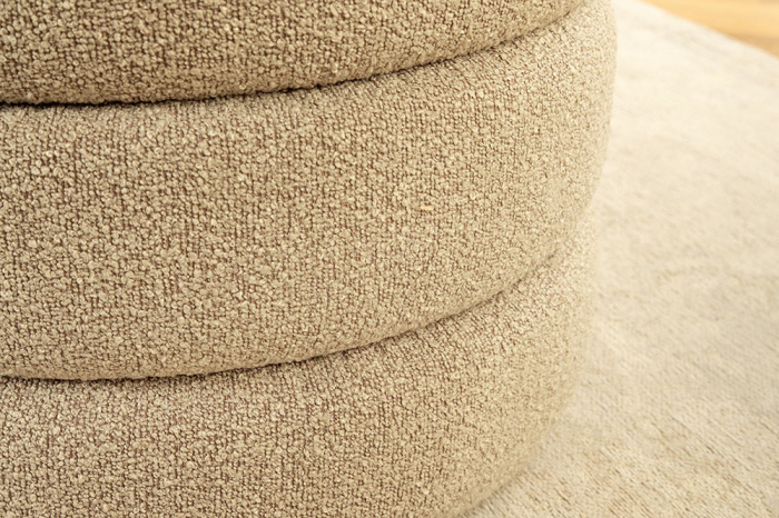 Bancă pentru piept VOQUE 115 cm, bouclé taupe, cu spațiu de depozitare [8]