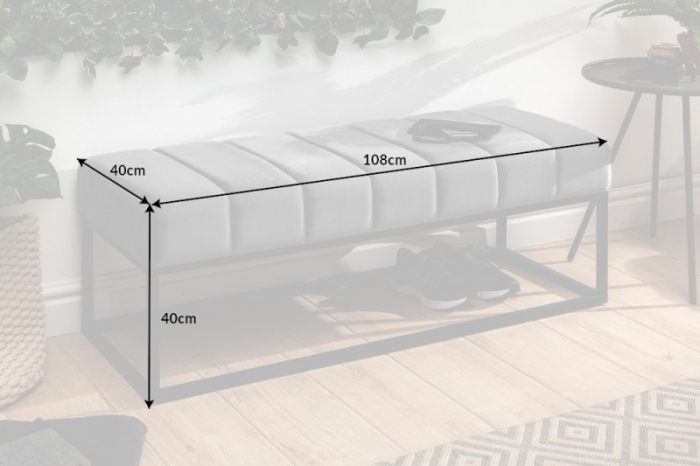 Bancă  PETIT BEAUTÉ 108 cm cu cadru negru si tapiterie din catifea [8]