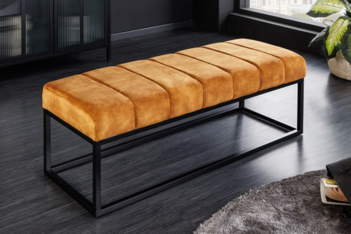 Bancă  PETIT BEAUTÉ 108 cm cu cadru negru si tapiterie din catifea [2]