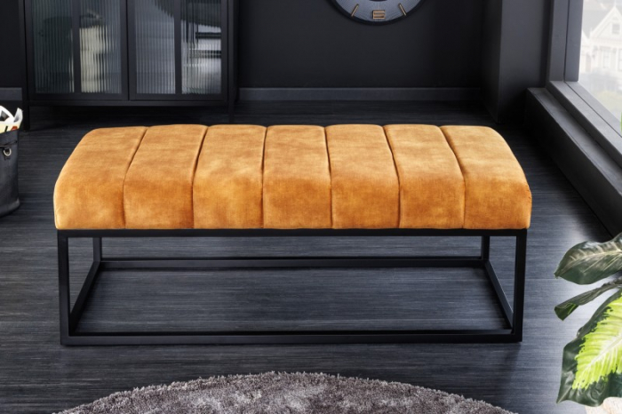 Bancă  PETIT BEAUTÉ 108 cm cu cadru negru si tapiterie din catifea [3]