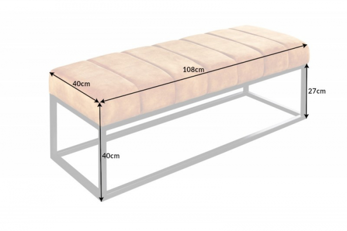 Bancă  PETIT BEAUTÉ 108 cm cu cadru negru si tapiterie din catifea [7]