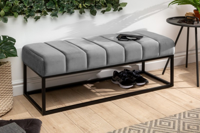 Bancă  PETIT BEAUTÉ 108 cm cu cadru negru si tapiterie din catifea [2]