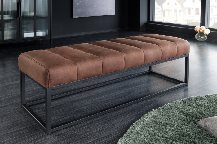 Bancă PETIT BEAUTÉ 110 cm din microfibră, maro antic [3]