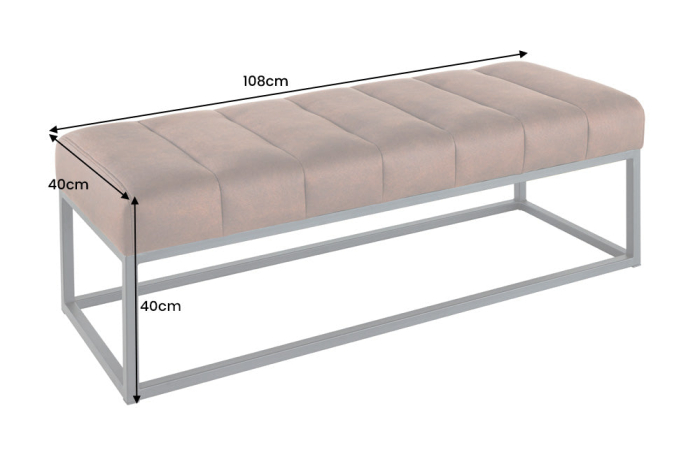 Bancă PETIT BEAUTÉ 110 cm din microfibră, maro antic [10]