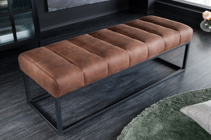 Bancă PETIT BEAUTÉ 110 cm din microfibră, maro antic [5]