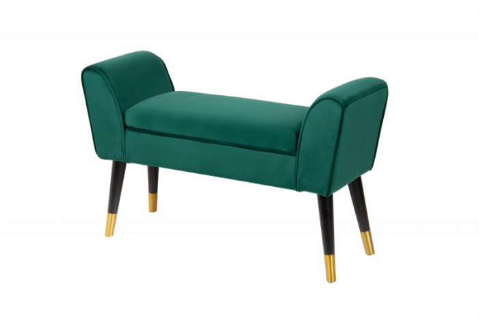 Bancă SCARLETT 90 cm cu tapterie din catifea, verde smarald  [7]
