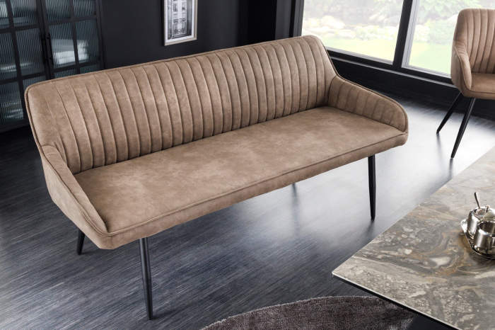 Bancă TURIN 160 cm microfibră gri-maro [4]