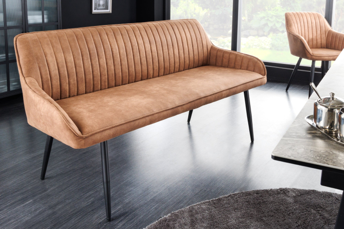 Bancă TURIN 160 cm microfibră maro [4]