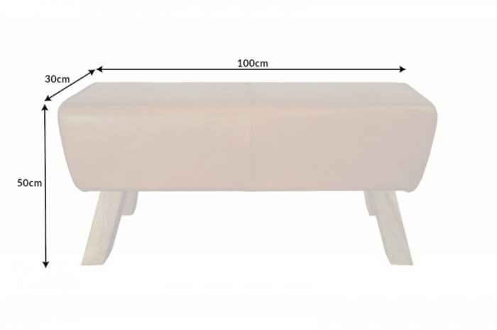 Bancă TURNBOCK 100 cm din lemn de mango și piele naturală  [6]