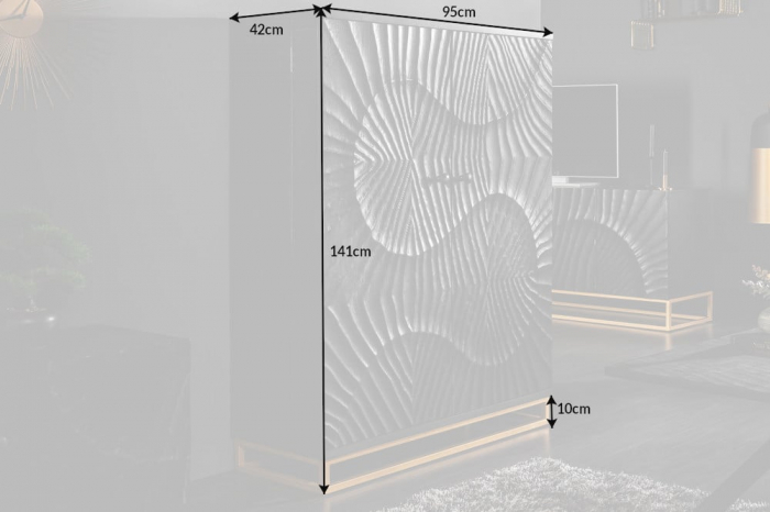 Bar din lemn de mango negru Scorpion 140 cm [13]