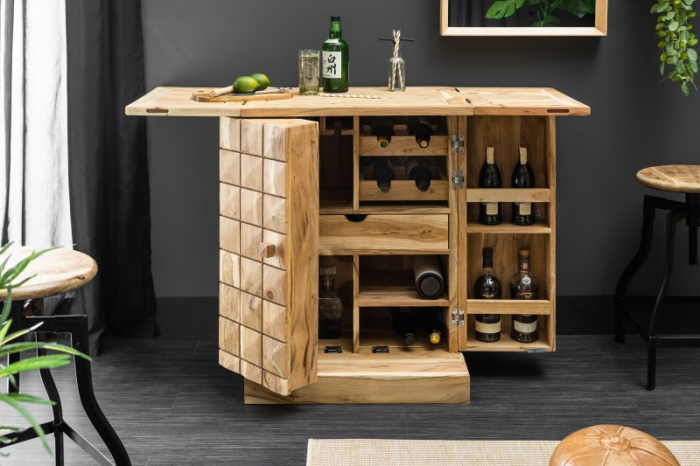 Bar din lemn masiv de salcâm lăcuit Mosaico, 130 cm [2]
