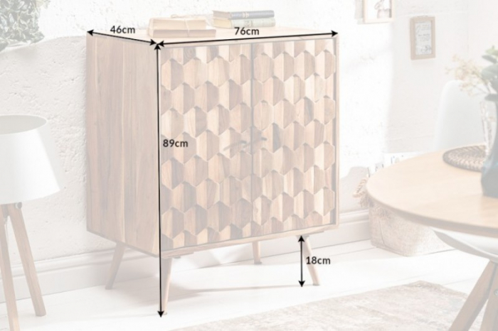 Bar din lemn masiv de salcăm lăcuit Mystic 76 cm [6]